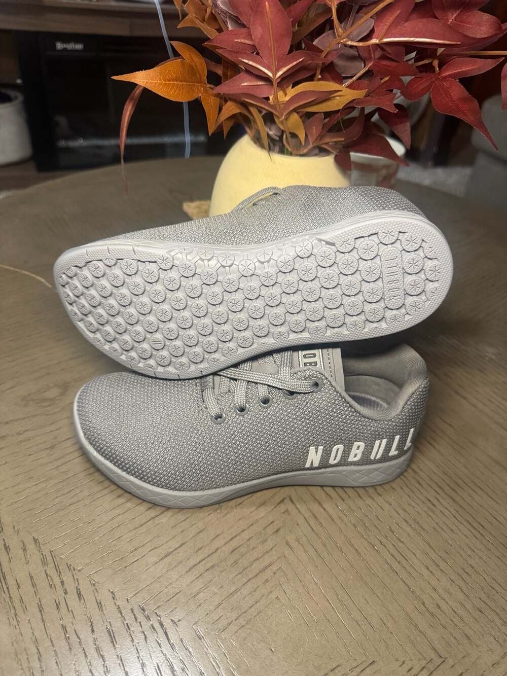 Nobull Gray Heather Knit Trainer Shoes M5.5 W7